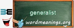 WordMeaning blackboard for generalist